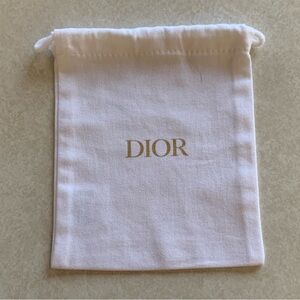 Dior White Drawstring Pouch
